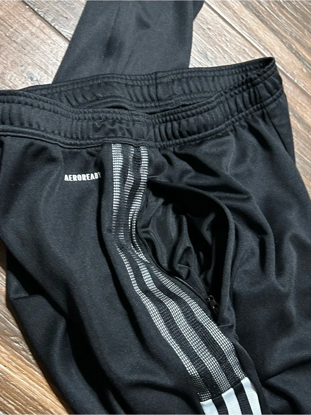 Adidas Men’s Tiro Jogger Pants Medium Black White Zippers‎ Sweatpants